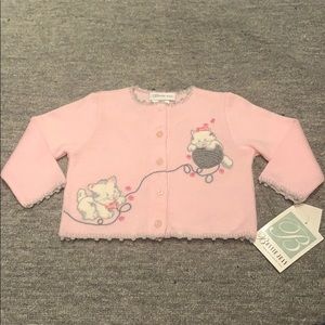 NWT Cardigan sweater with printed design